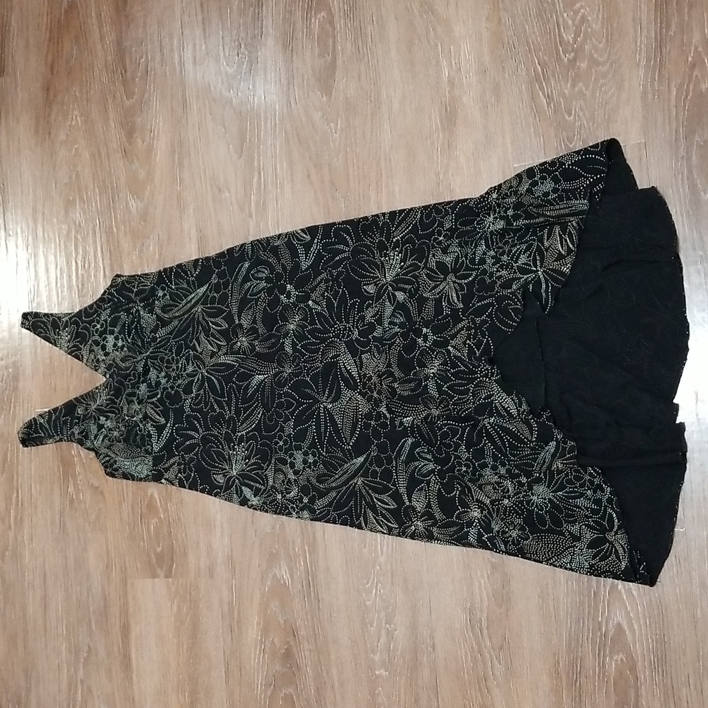 (10P) Jessica Tropical Palm Print Midi High Low Empire Waist Dress Vacation Boho